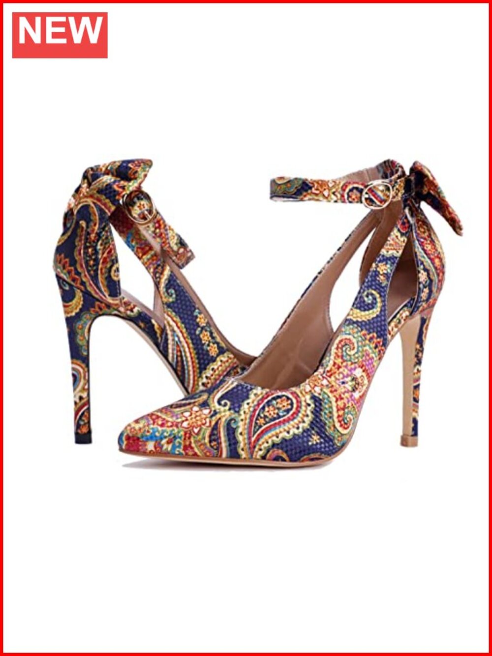 Faux Suede Stiletto Heels Pointed Toe Bow Removable Ankle Strap Dress Pumps